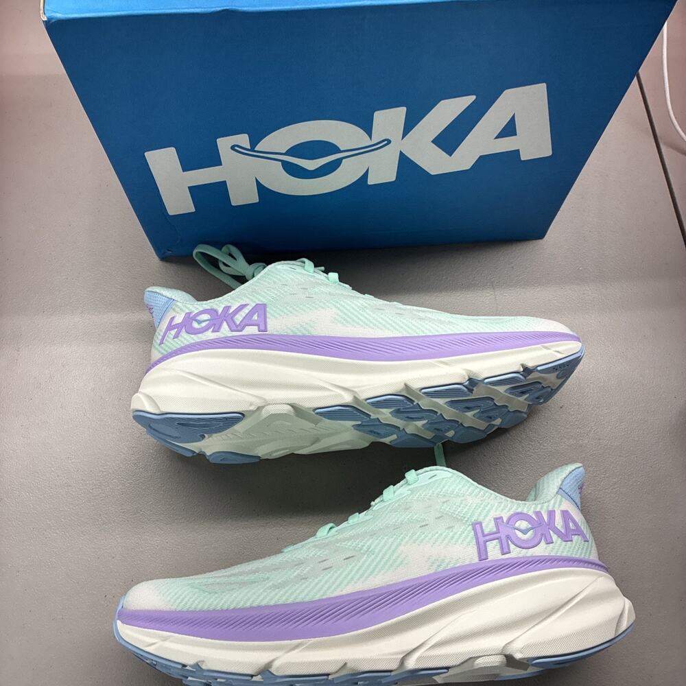 New Hoka One One Clifton 9 Sunlit Ocean Lila... 1127896-SOLM Women’s Size 9.5